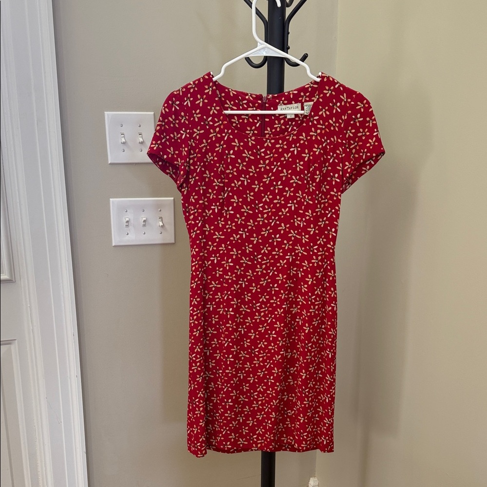 Ann Taylor Red and White Mini Dress